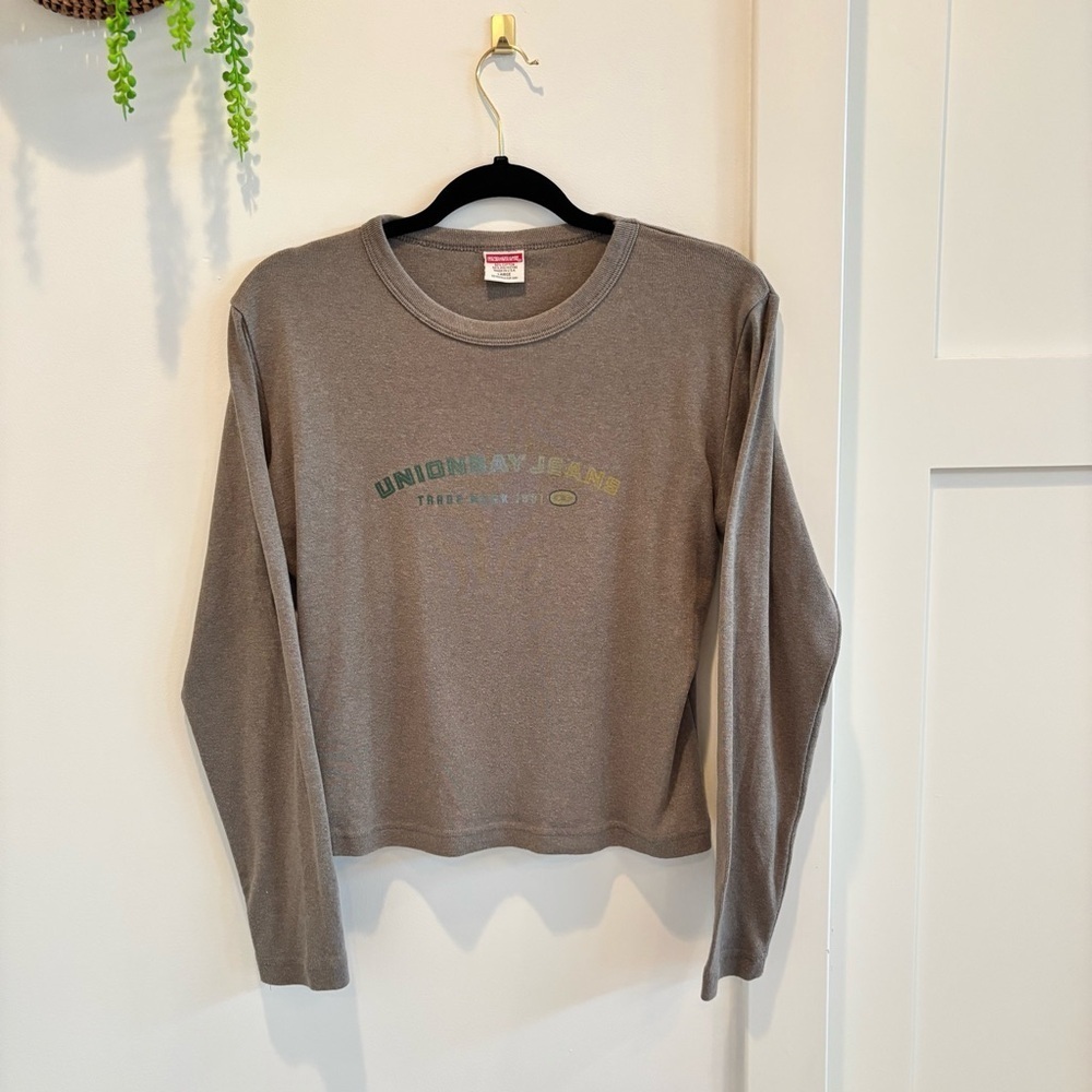 Unionbay Y2K Vintage 90's Long Sleeve Baby Tee Made in USA Cotton Blend Size L